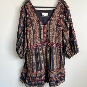 By Anthropologie Size 2X • Blue Embroidered Dress/Blouse